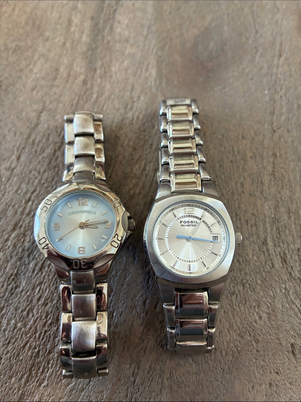 2 watches Fossil Silver Tone Women's Stainless Steel Watch with White Dial